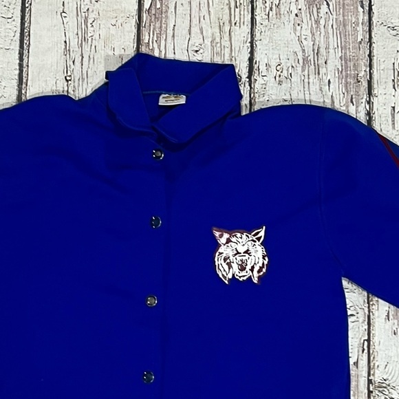 Women's Vintage Wildcats Russell Athletic Warmup 1980s Button Up Jacket - Picture 5 of 6